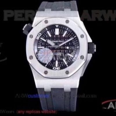 JF Factory Cal.3120 Audemar Piguet Royal Oak Offshore Diver 42MM Watches - 15710 Stainlesss Steel Case & Bezel Black Rubber Strap 